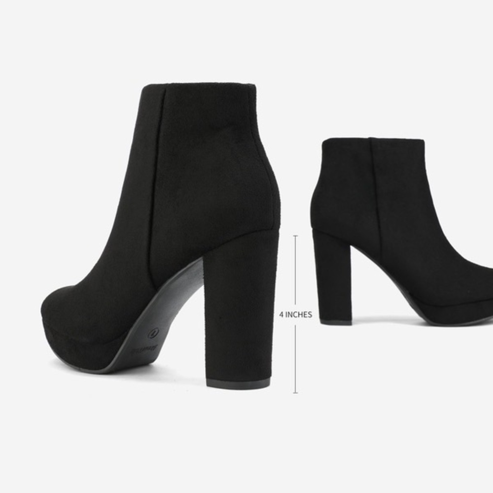 Black heel booties